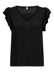 ONLY Bluzka "Chiara" w kolorze czarnym rozmiar: S. Czarne bluzki Only, s, bez wzorów, z wiskozy, bez kołnierzyka, bez ramiączek. Za 66.00 zł.