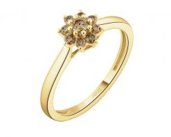 Pierścionek z żółtego złota z brylantami Champagne - 0,23 ct - próba 585. Żółte pierścionki Apart, z brylantem, złote. Za 2,990.00 zł.