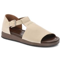 Sandały damskie Artiker, cholewka ze skóry naturalnej licowej pasek wokół kostki z regulacją na klamrę, beżowe, 58C0545. Brązowe sandały Artiker, bez wzorów, ze skóry, eleganckie, bez obcasa, bez zapięcia. Za 219.00 zł.