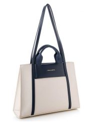 Vince Camuto Torebka "Umbria" w kolorze kremowo-granatowym - 37 x 27 x 11 cm rozmiar: onesize. Niebieskie torby na ramię Vince Camuto, bez wzorów, z materiału, na ramię, bez dodatków. Za 200.45 zł.