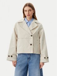 Tommy Jeans Trencz DW0DW21348 Beżowy Regular Fit. Brązowe płaszcze Tommy Jeans, l, bez wzorów, z bawełny, bez kaptura. Za 429.99 zł.