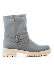 Zapato Skórzane botki w kolorze szarym rozmiar: 39. Szare botki Zapato, bez wzorów, bez obcasa, bez zapięcia. Za 277.36 zł.