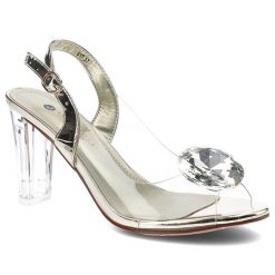 Złote Sandały Sca'Viola Modne Buty Na Obcasie. Żółte sandały Sca'viola, bez wzorów, ze skóry ekologicznej, eleganckie, bez obcasa, na obcasie, bez zapięcia. Za 429.00 zł.