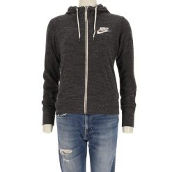 Nike bluza damska z kapturem i zamkiem. Szare bluzy sportowe Nike, l, bez wzorów, z materiału, z kapturem. Za 114.98 zł.