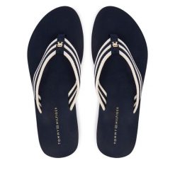 Japonki Tommy Hilfiger. Niebieskie klapki TOMMY HILFIGER, bez wzorów, bez obcasa. Za 189.99 zł.