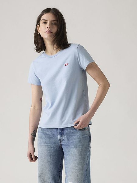 Levi's Koszulka w kolorze błękitnym rozmiar: XS. Niebieskie bluzki Levi's®, s, bez wzorów, z bawełny, bez kołnierzyka, bez ramiączek. Za 46.95 zł.