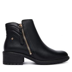 Botki Pikolinos. Czarne botki Pikolinos, bez wzorów, bez obcasa, na słupku, bez zapięcia. Za 759.99 zł.
