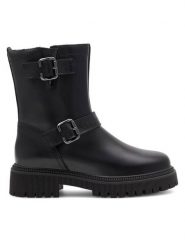 Lasocki Botki RST-BETINA-14 Czarny. Czarne botki Lasocki, bez wzorów, ze skóry, bez obcasa, na płaskiej podeszwie, bez zapięcia. Za 197.99 zł.