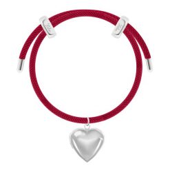 Bransoletka Liana, posrebrzana w kolorze bordowym z puzderkiem w kształcie serca. Czerwone bransoletki Lilou, posrebrzane. Za 328.00 zł.