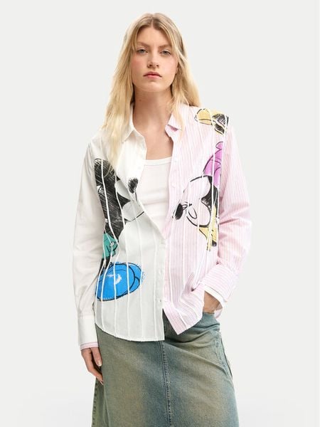Desigual Koszula Lovit Disney 26SWCW19 Kolorowy Regular Fit. Koszule Desigual, s, bez wzorów, z bawełny, bez kołnierzyka, bez ramiączek. Za 282.99 zł.