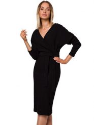 Made of emotion Sukienka w kolorze czarnym rozmiar: XXL. Czarne sukienki Made Of Emotion, xxl, bez wzorów, bez kołnierzyka, bez ramiączek, maxi, kopertowe. Za 126.45 zł.