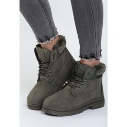 Khaki Traperki With Control. Brązowe trapery i śniegowce Born2be. Za 89.99 zł.