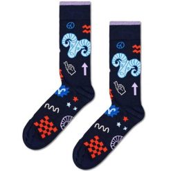 Skarpety Happy Socks Aries Kolor Niebieski. Niebieskie skarpety Happy Socks, bez wzorów. Za 68.45 zł.