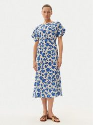 Weekend Max Mara Sukienka letnia Cannes 2515221092 Niebieski Regular Fit. Niebieskie sukienki Weekend Max Mara, na lato, bez wzorów, z jedwabiu, bez kołnierzyka, bez ramiączek. Za 1,699.00 zł.