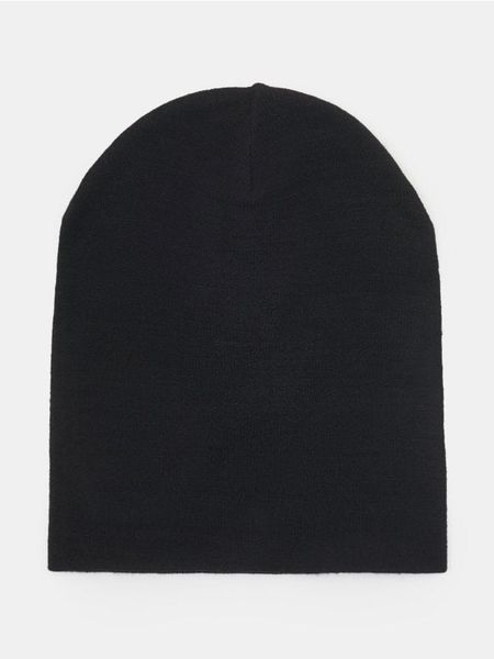 Czapka beanie z wiskozą - czarny. Czarne czapki Sinsay, bez wzorów, z wiskozy. Za 15.99 zł.