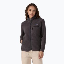 Bluza polarowa damska Patagonia Retro Pile. Czarne bluzy Patagonia, bez wzorów, z polaru, bez kaptura. Za 539.99 zł.