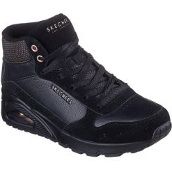 Buty Skechers Uno - Stacre Shine, Dla obu płci. Czarne obuwie sportowe Skechers, ze skóry ekologicznej, bez zapięcia. Za 690.00 zł.
