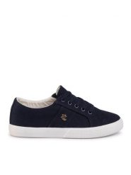 Lauren Ralph Lauren Tenisówki Janson II 802804598002 Granatowy. Niebieskie trampki Lauren Ralph Lauren, bez wzorów, z materiału, bez zapięcia. Za 419.99 zł.