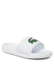 Lacoste Klapki Serve Slide 1.0 123 1 Cuj 745CUJ0012-082 Biały. Białe klapki Lacoste, bez wzorów, ze skóry, bez obcasa. Za 189.99 zł.