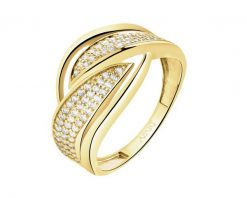 Złoty pierścionek z cyrkoniami. Żółte pierścionki Apart, z cyrkonią, złote. Za 2,299.00 zł.