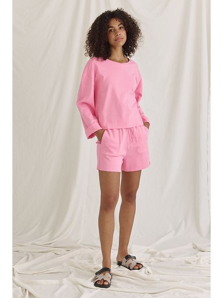 Cotton Candy Szorty "Hefron" w kolorze jasnoróżowym rozmiar: L. Różowe szorty Cotton Candy, bez wzorów, z bawełny, z podwyższonym stanem. Za 104.89 zł.