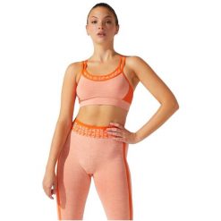 Biustonosz sportowy damski Asics Cropped Logo Seamless Bra. Brązowe bielizna sportowa Asics, s, bez wzorów, z elastanu. Za 89.99 zł.
