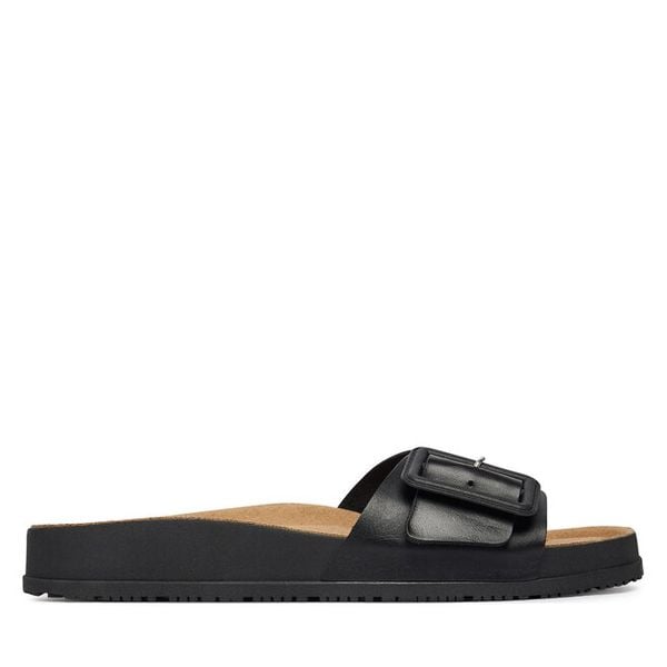 Klapki Tamaris. Czarne klapki Tamaris, bez wzorów, bez obcasa. Za 329.99 zł.