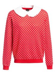 Pussy Deluxe Sweter "Chic Dotties" w kolorze czerwono-białym rozmiar: L. Białe swetry Pussy Deluxe, l, bez wzorów, z bawełny, bez ramiączek. Za 118.84 zł.