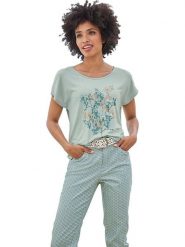 Heine Koszulka w kolorze turkusowym rozmiar: 48. Niebieskie bluzki Heine, bez wzorów, bez kołnierzyka, bez ramiączek. Za 56.53 zł.