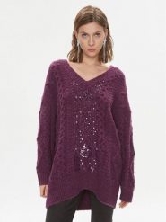 Pinko Sweter Ghepardo 102116 A1A6 Fioletowy Oversize. Fioletowe swetry Pinko, m, bez wzorów, z syntetyku, bez ramiączek. Za 429.99 zł.