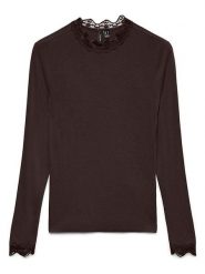 Vero Moda Koszulka "Rosa" w kolorze brązowym rozmiar: XS. Brązowe bluzki Vero Moda, xs, bez wzorów, z koronki, bez kołnierzyka, bez ramiączek. Za 82.95 zł.