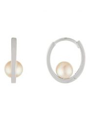 OR ÉCLAT Złote kolczyki-kreole "Cerceau" z perłami rozmiar: onesize. Białe kolczyki OR ÉCLAT, z perłą, złote. Za 848.99 zł.