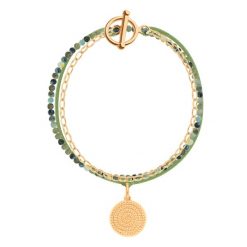Bransoletka Terre. Zielone bransoletki Lilou, z turkusem, pozłacane. Za 285.40 zł.