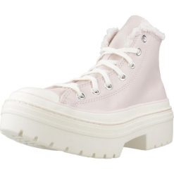 Tenisówki Converse Model Ctas Lugged Heel Hi Kolor Rose. Czerwone trampki Converse, bez wzorów, ze skóry, bez zapięcia. Za 325.99 zł.