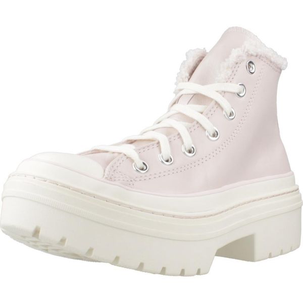 Buty CONVERSE CTAS LUGGED HEEL HI Rose. Czerwone trampki Converse, bez wzorów, ze skóry, bez zapięcia. Za 321.99 zł.