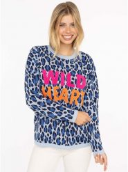 Zwillingsherz Sweter "Wild Heart" w kolorze niebieskim rozmiar: S/M. Niebieskie swetry Zwillingsherz, m, bez wzorów, ze splotem, bez ramiączek. Za 303.78 zł.