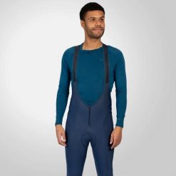 Legginsy na ramiączkach Endura FS260-Pro Thermo II. Niebieskie legginsy ENDURA, l, bez wzorów, z materiału. Za 419.99 zł.