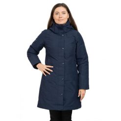 Płaszcz puchowy damski Chelsea. Niebieskie płaszcze Marmot, s, bez wzorów, z puchu, z kapturem. Za 1,295.99 zł.