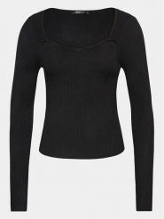 Gina Tricot Bluzka 21217 Czarny Slim Fit. Czarne bluzki Gina Tricot, m, bez wzorów, z syntetyku, bez kołnierzyka, bez ramiączek. Za 69.99 zł.