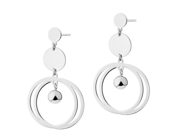 Kolczyki srebrne - koła. Szare kolczyki Apart, srebrne. W wyprzedaży za 181.30 zł.