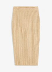 Spódnica ołówkowa. Brązowe spódnice bonprix, na jesień, bez wzorów, eleganckie, ołówkowe. Za 119.99 zł.