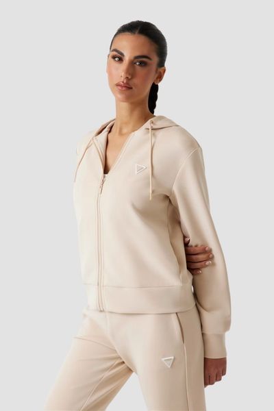 GUESS Damska bluza w kolorze taupe Olympe, Rozmiar XL. Brązowe bluzy Guess, s, z aplikacjami, z kapturem. W wyprzedaży za 217.99 zł.