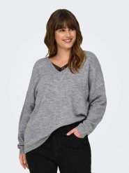 ONLY Sweter w kolorze szarym rozmiar: S-42/44. Szare swetry Only, s, bez wzorów, z koronki, bez ramiączek. Za 123.25 zł.