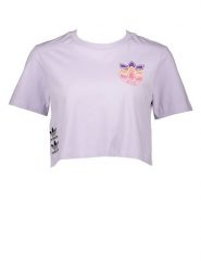 Adidas Koszulka "TEE" w kolorze fioletowym rozmiar: 32. Różowe bluzki Adidas, bez wzorów, z bawełny, bez kołnierzyka, bez ramiączek. Za 66.31 zł.