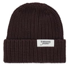 Czapka Tommy Hilfiger. Brązowe czapki TOMMY HILFIGER, bez wzorów. Za 189.99 zł.