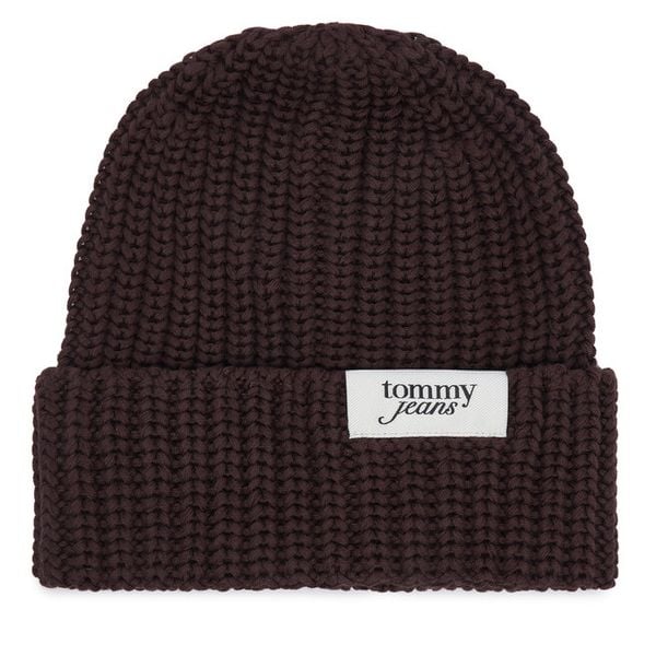 Czapka Tommy Hilfiger. Brązowe czapki TOMMY HILFIGER, bez wzorów. Za 189.99 zł.