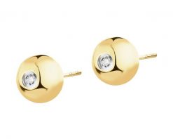 Kolczyki z żółtego złota z diamentami - 0,006 ct - próba 375. Żółte kolczyki Apart, z diamentem, złote. Za 429.00 zł.