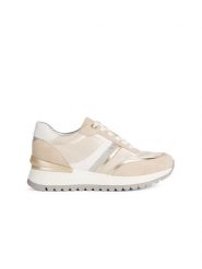 Geox Skórzane sneakersy "Desya" w kolorze kremowo-beżowym rozmiar: 38. Brązowe trampki Geox, bez wzorów, z materiału, bez zapięcia. Za 283.08 zł.