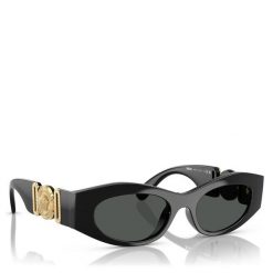 Okulary przeciwsłoneczne Versace. Czarne okulary przeciwsłoneczne VERSACE, bez wzorów. Za 859.99 zł.