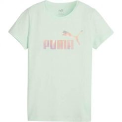 Koszulka sportowa damska Puma Ess+ Summer Daze. Niebieskie koszulki sportowe Puma, bez wzorów, z bawełny, bez ramiączek, na fitness i siłownię. Za 90.00 zł.